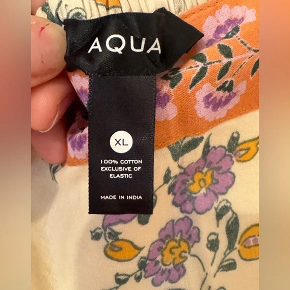 Aqua Floral Midi Swing Dress 100% Cotton - Picture 6 of 7